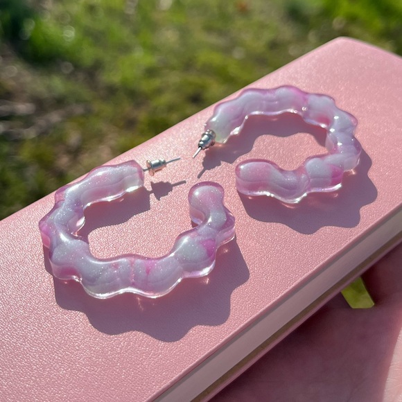 Handmade Y2K Open Hoop Earrings - Picture 4 of 16